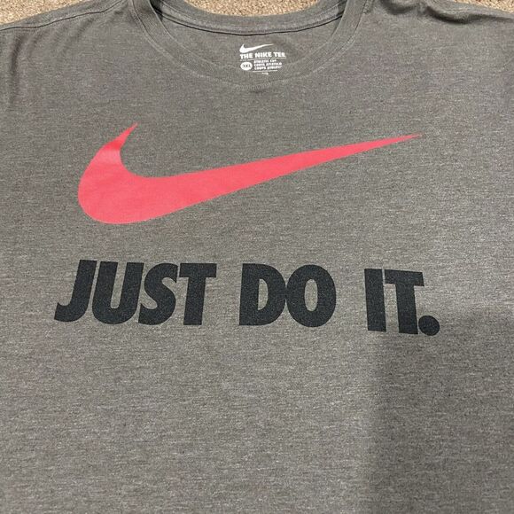 Nike "Just Do It" Brown T-Shirt Red Swoosh Mens Size 3XL - Picture 3 of 7